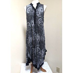 Sahiba Dress Womens One Size Unitalla Lightweight Sleeveless Black White Mexico